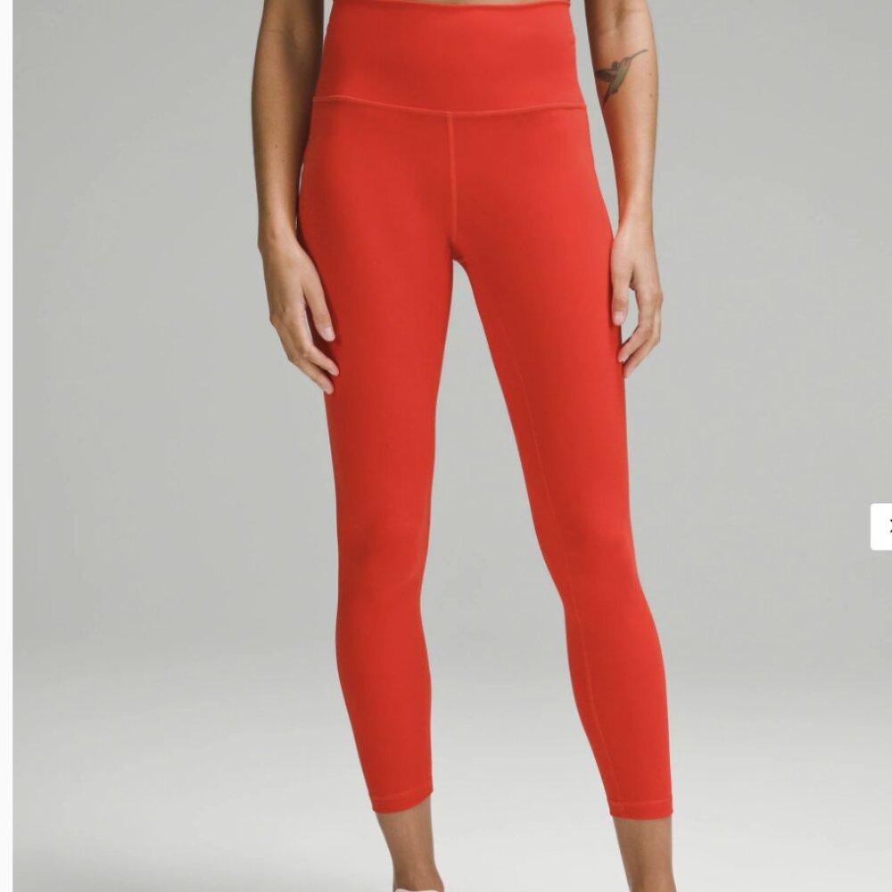 NWOT Lululemon Wunder Train High-Rise Tight 25" with Pockets, Red, size 8